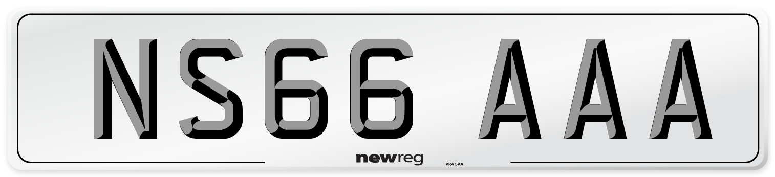 NS66 AAA Number Plate from New Reg